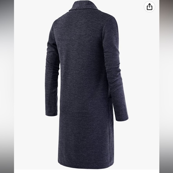 Men’s long cardigan nearkin grey - Picture 3 of 4